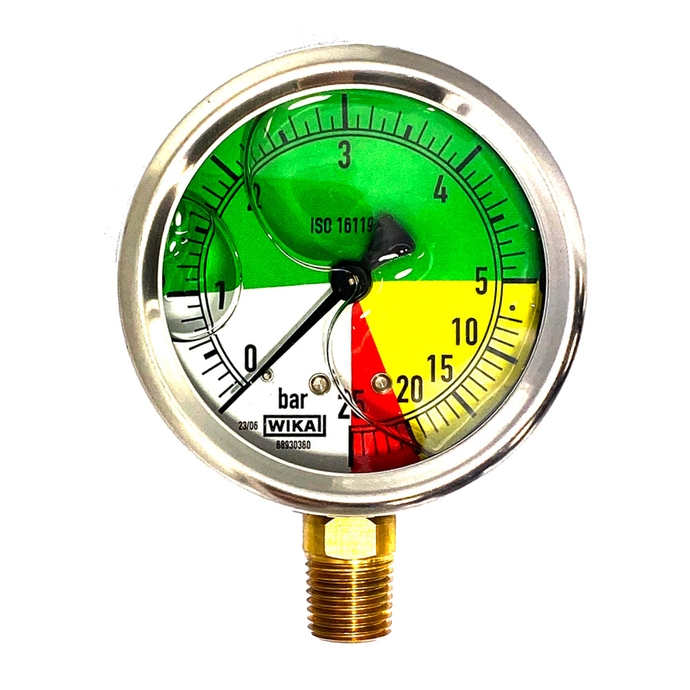 Dual Stage Pressure Gauge (bottom entry)